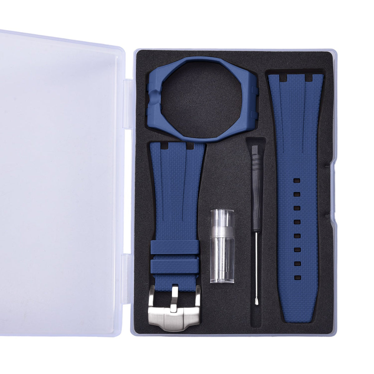Bracelet caoutchouc et coque pour AP x Swatch Bleu KronoKeeper – coffret complet avec bracelet, coque, boucle et outil