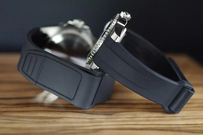 Bracelet en caoutchouc – V113 Série Velcro – Rubber B – Noir - vue 4