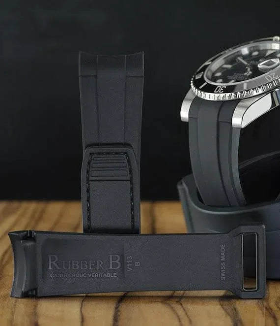 Bracelet en caoutchouc – V113 Série Velcro – Rubber B – Noir - vue 5