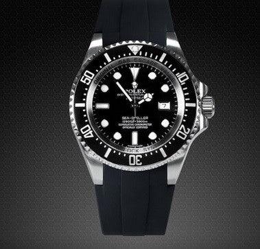 Bracelet en caoutchouc V117 – Série Velcro – Rubber B – Noir - détail