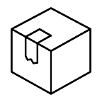 Icône de boîte fermée, illustration colis livraison, symbole emballage sur fond transparent