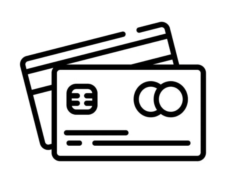 Icône de cartes bancaires, paiement sécurisé en ligne, fond blanc