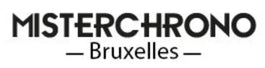 Logo noir MisterChrono Bruxelles avec lettrage stylisé