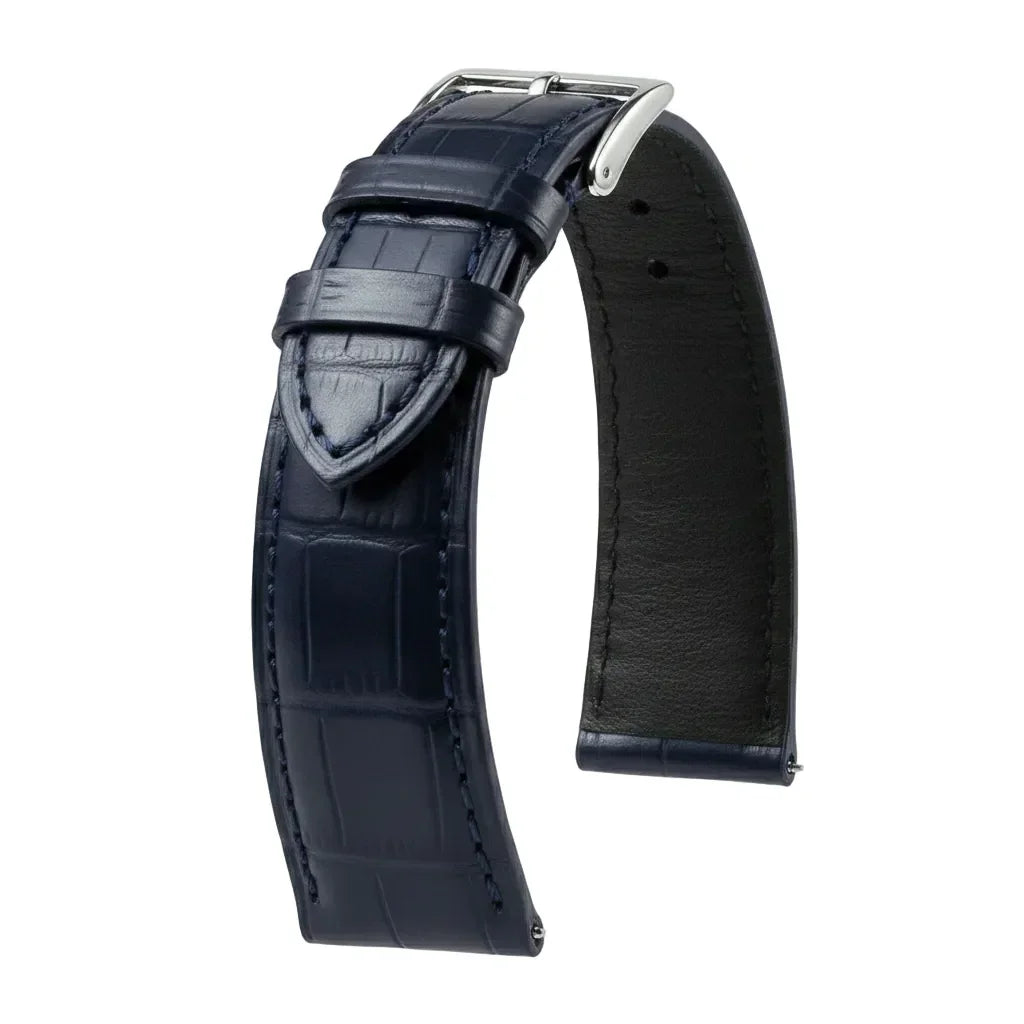 Bracelet Alligator Felix Mat bleu foncé - KronoKeeper - bracelet cuir alligator montre