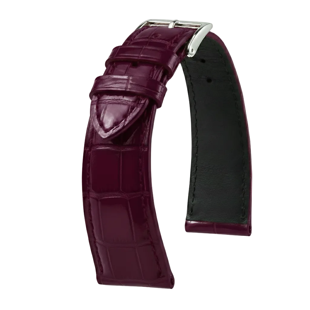 Bracelet Alligator Felix Brillant framboise - KronoKeeper - bracelet cuir alligator montre
