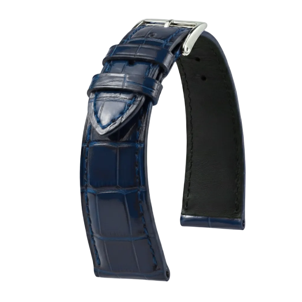 Bracelet Alligator Felix Brillant bleu royal - KronoKeeper - bracelet cuir alligator montre