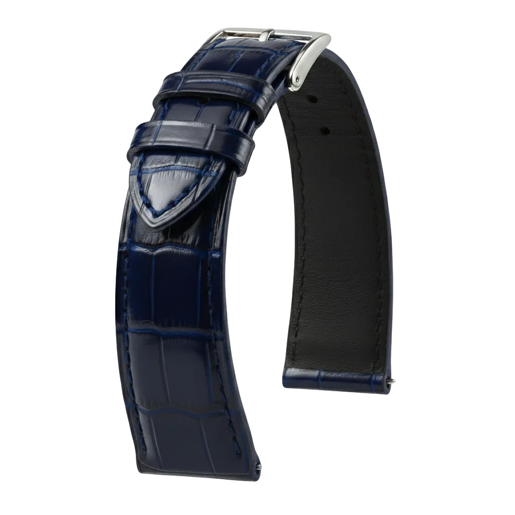 Bracelet Alligator Felix Brillant bleu violet - KronoKeeper - bracelet cuir alligator montre