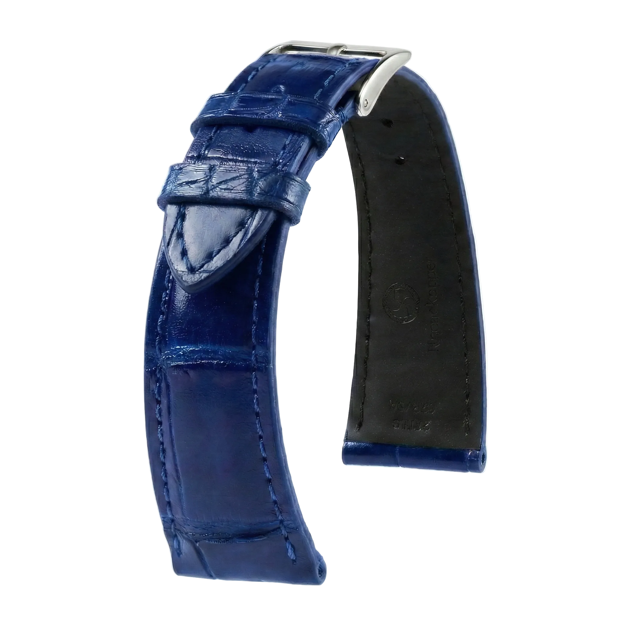 Bracelet Alligator Felix Brillant bleu denim - KronoKeeper - bracelet cuir alligator montre