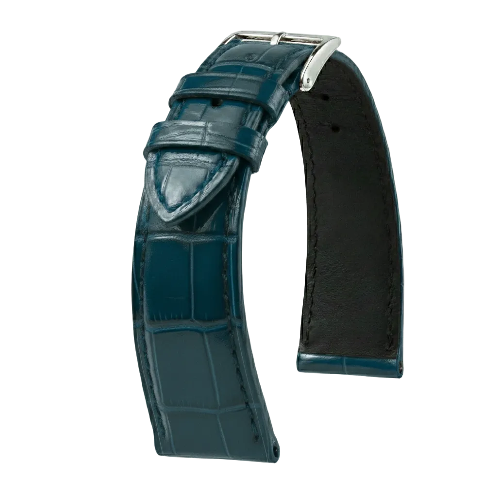 Bracelet Alligator Felix Brillant bleu lac - KronoKeeper - bracelet cuir alligator montre