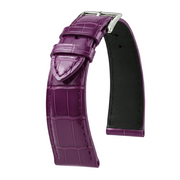 Bracelet Alligator Felix Brillant violet hermes - KronoKeeper - bracelet cuir alligator montre