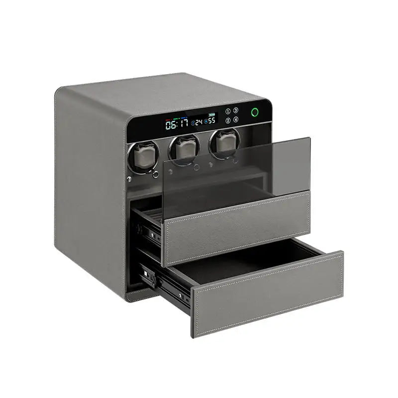 Coffre-fort sécurisé KronoKeeper 3 remontoirs - tiroirs ouverts