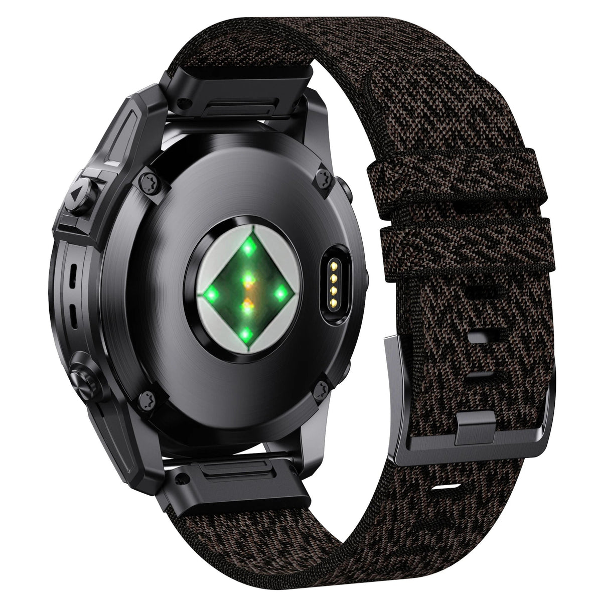 Bracelet nylon noir jacquard compatible Garmin QuickFit - KronoKeeper