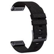 Bracelet nylon noir compatible Garmin QuickFit - KronoKeeper