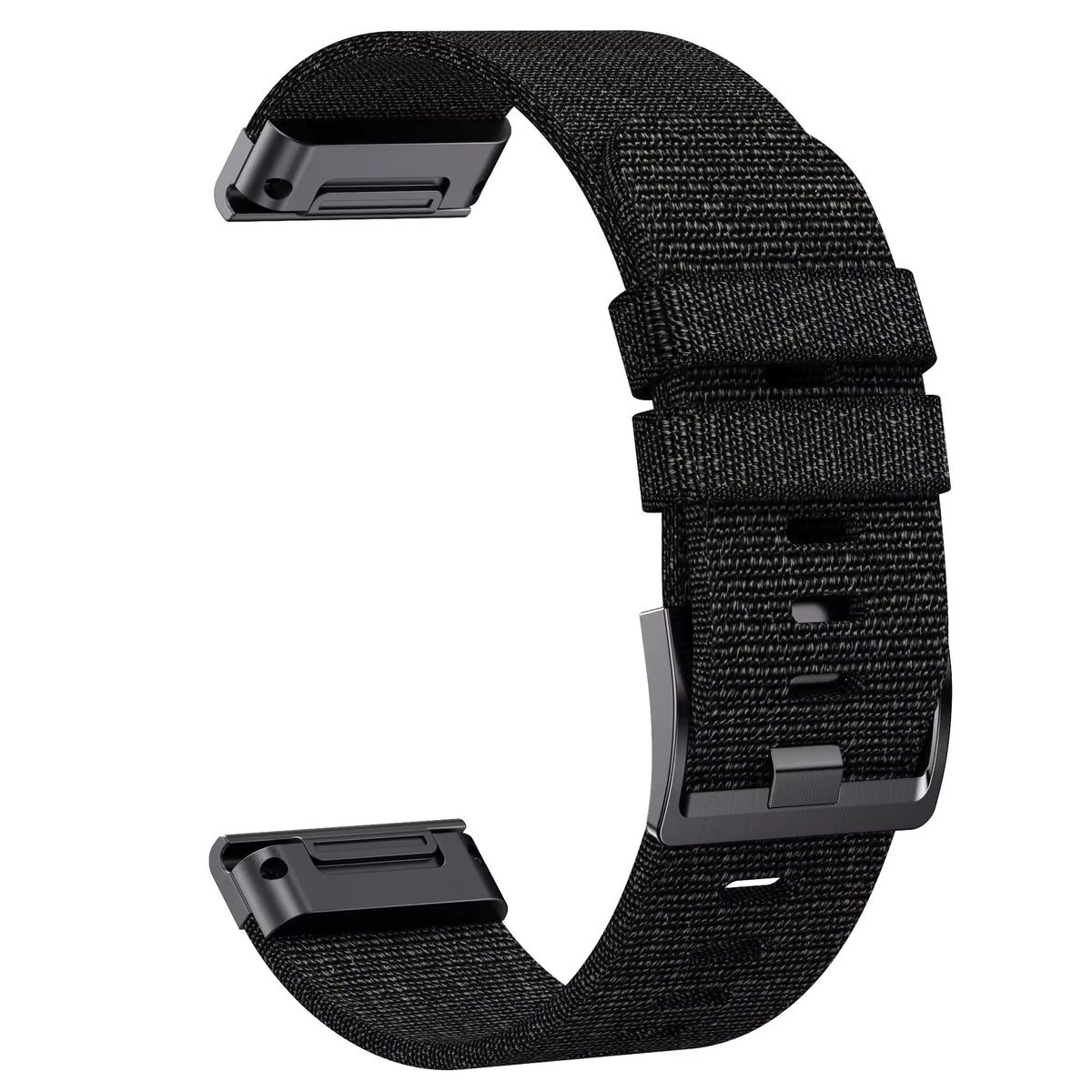Bracelet nylon noir compatible Garmin QuickFit - KronoKeeper