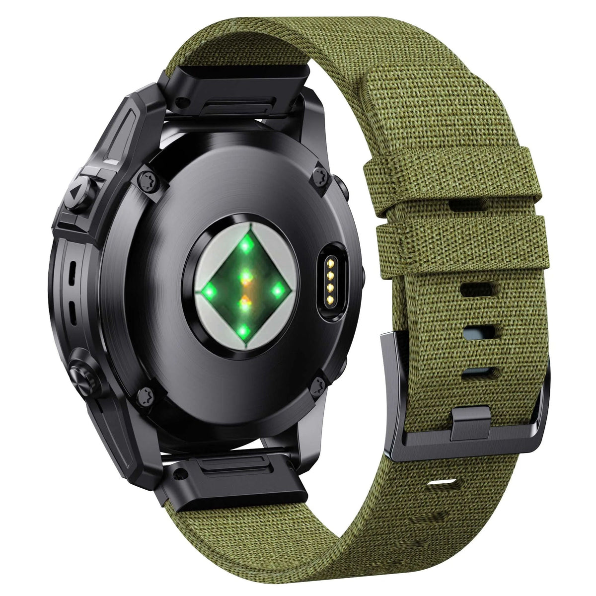 Bracelet nylon kaki compatible Garmin QuickFit - KronoKeeper