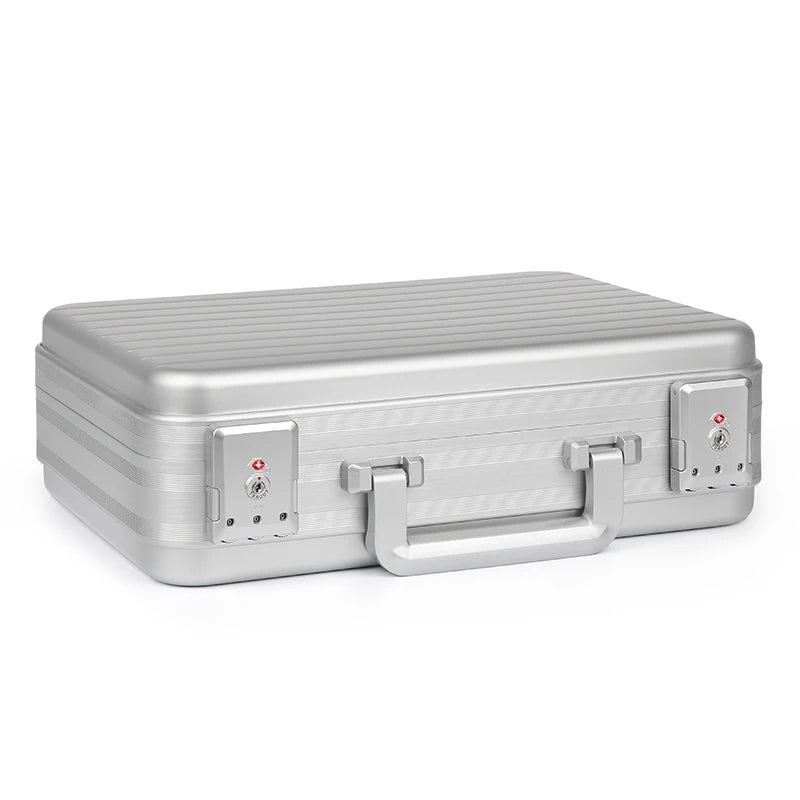 Valise en aluminium KronoKeeper 48 montres - fermée, vue de face