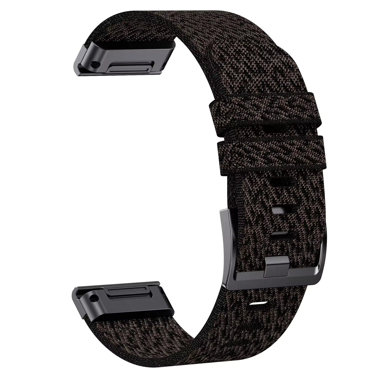 Bracelet nylon noir jacquard compatible Garmin QuickFit - KronoKeeper