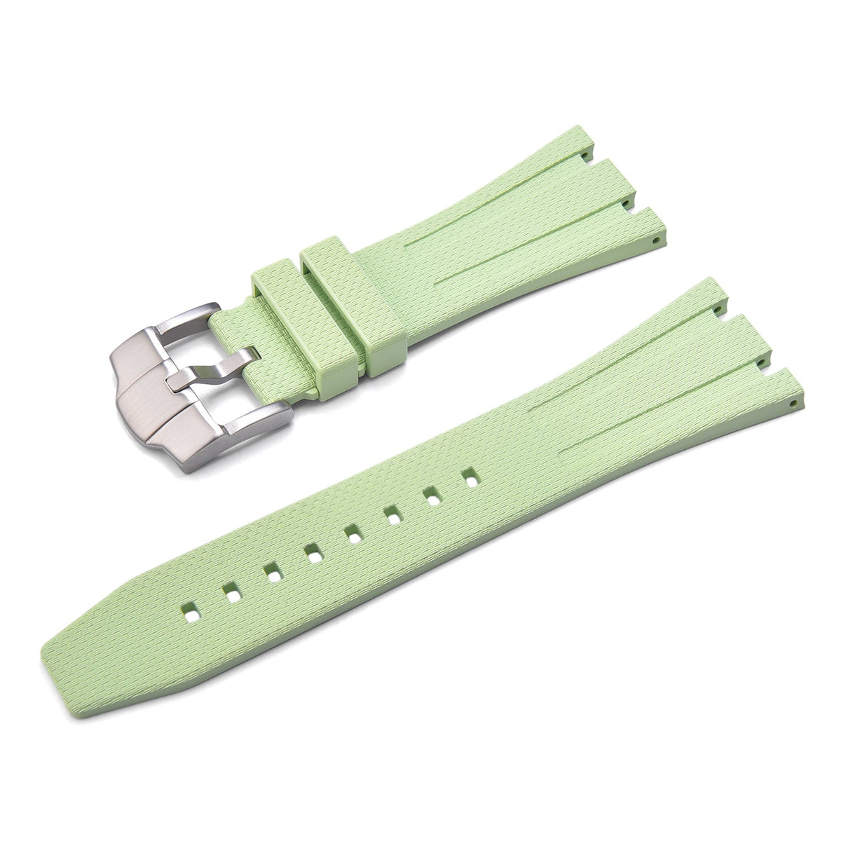 Bracelet caoutchouc et coque pour AP x Swatch Vert menthe KronoKeeper – bracelet caoutchouc avec boucle ardillon acier