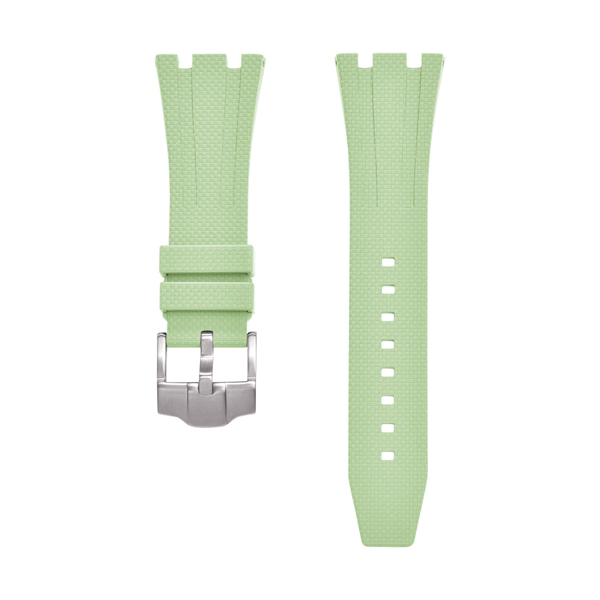 Bracelet caoutchouc et coque pour AP x Swatch Vert menthe KronoKeeper – bracelet à plat, les deux brins