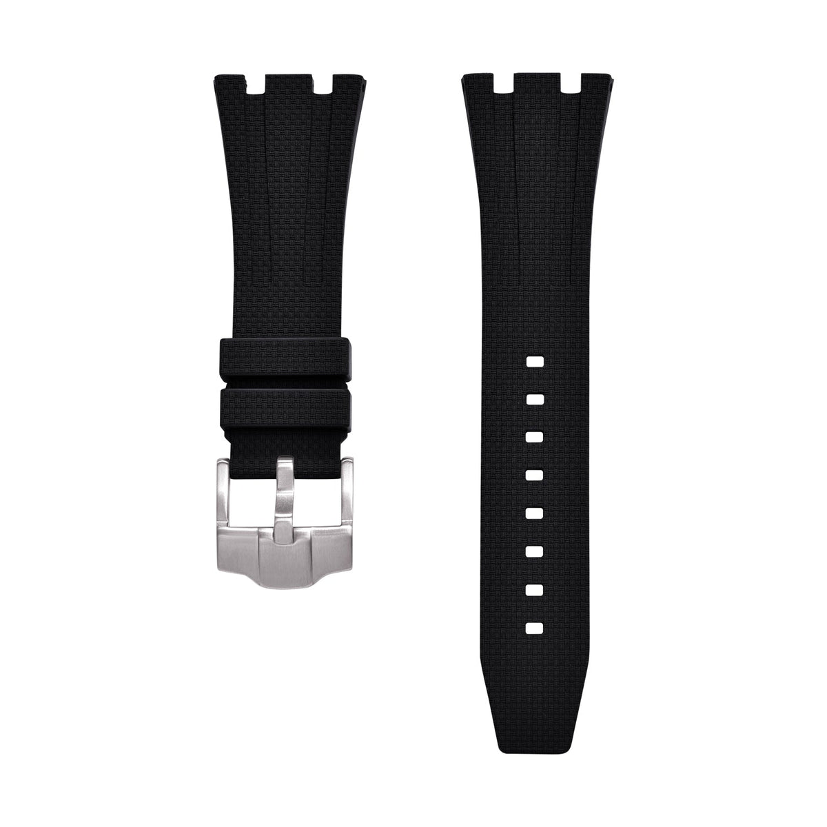 Bracelet caoutchouc et coque pour AP x Swatch Noir KronoKeeper – bracelet à plat, les deux brins