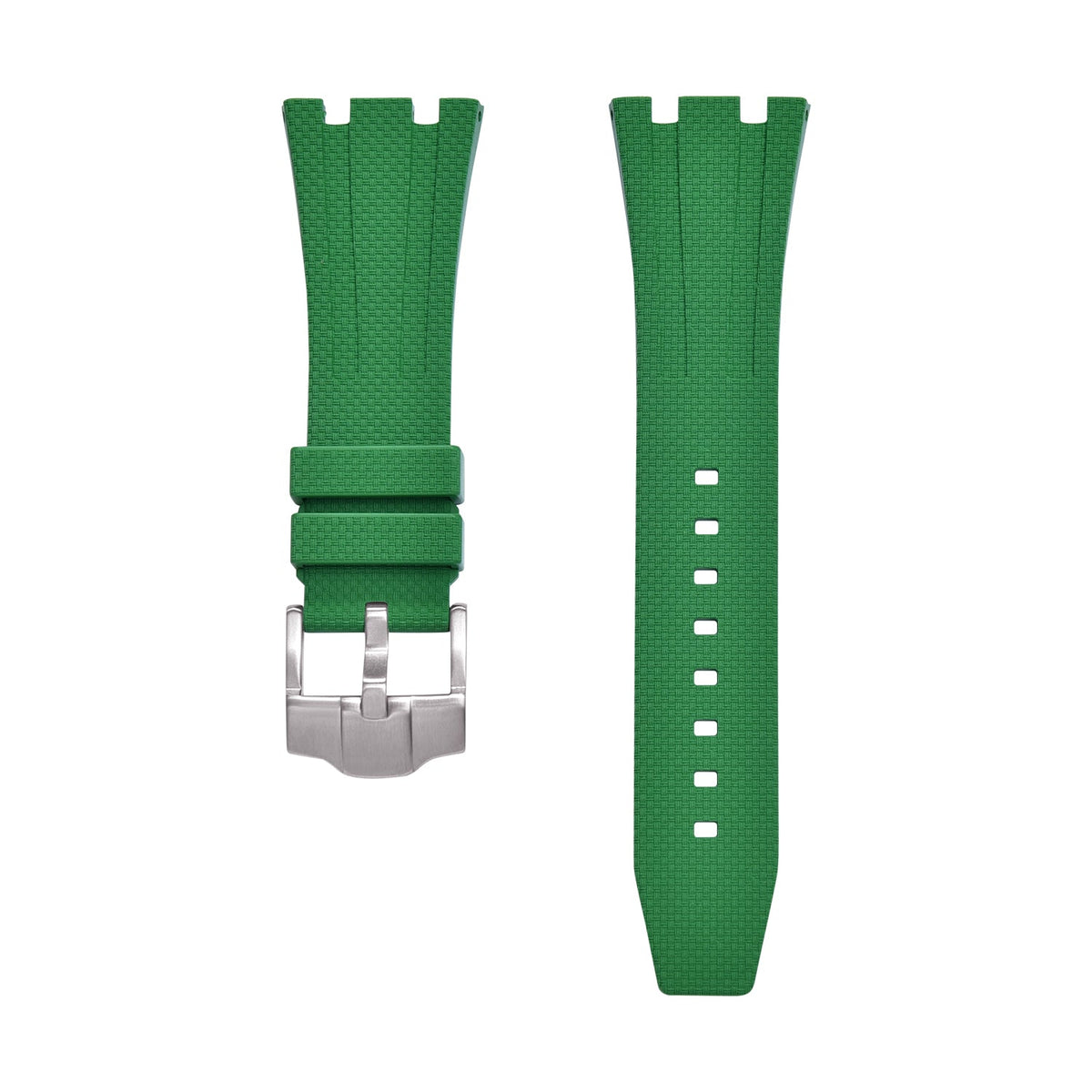 Bracelet caoutchouc et coque pour AP x Swatch Vert KronoKeeper – bracelet à plat, les deux brins