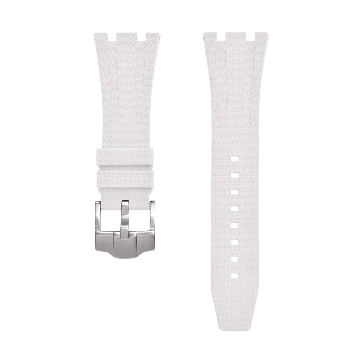 Bracelet caoutchouc et coque pour AP x Swatch Blanc KronoKeeper – bracelet à plat, les deux brins