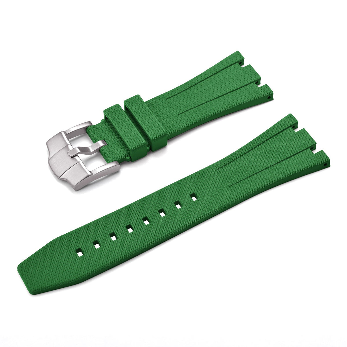 Bracelet caoutchouc et coque pour AP x Swatch Vert KronoKeeper – bracelet caoutchouc avec boucle ardillon acier