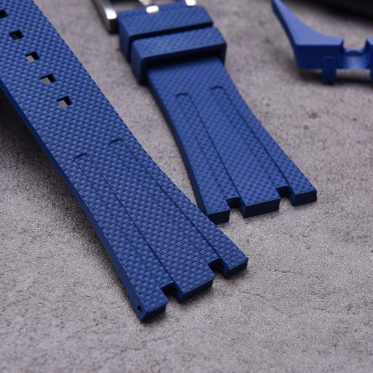 Bracelet caoutchouc et coque pour AP x Swatch Bleu KronoKeeper – texture du caoutchouc