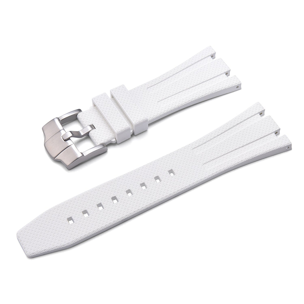 Bracelet caoutchouc et coque pour AP x Swatch Blanc KronoKeeper – bracelet caoutchouc avec boucle ardillon acier