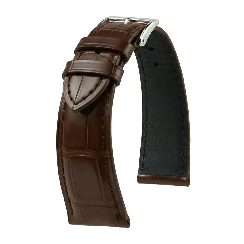 Bracelet Alligator Felix Mat marron foncé - KronoKeeper - bracelet cuir alligator montre