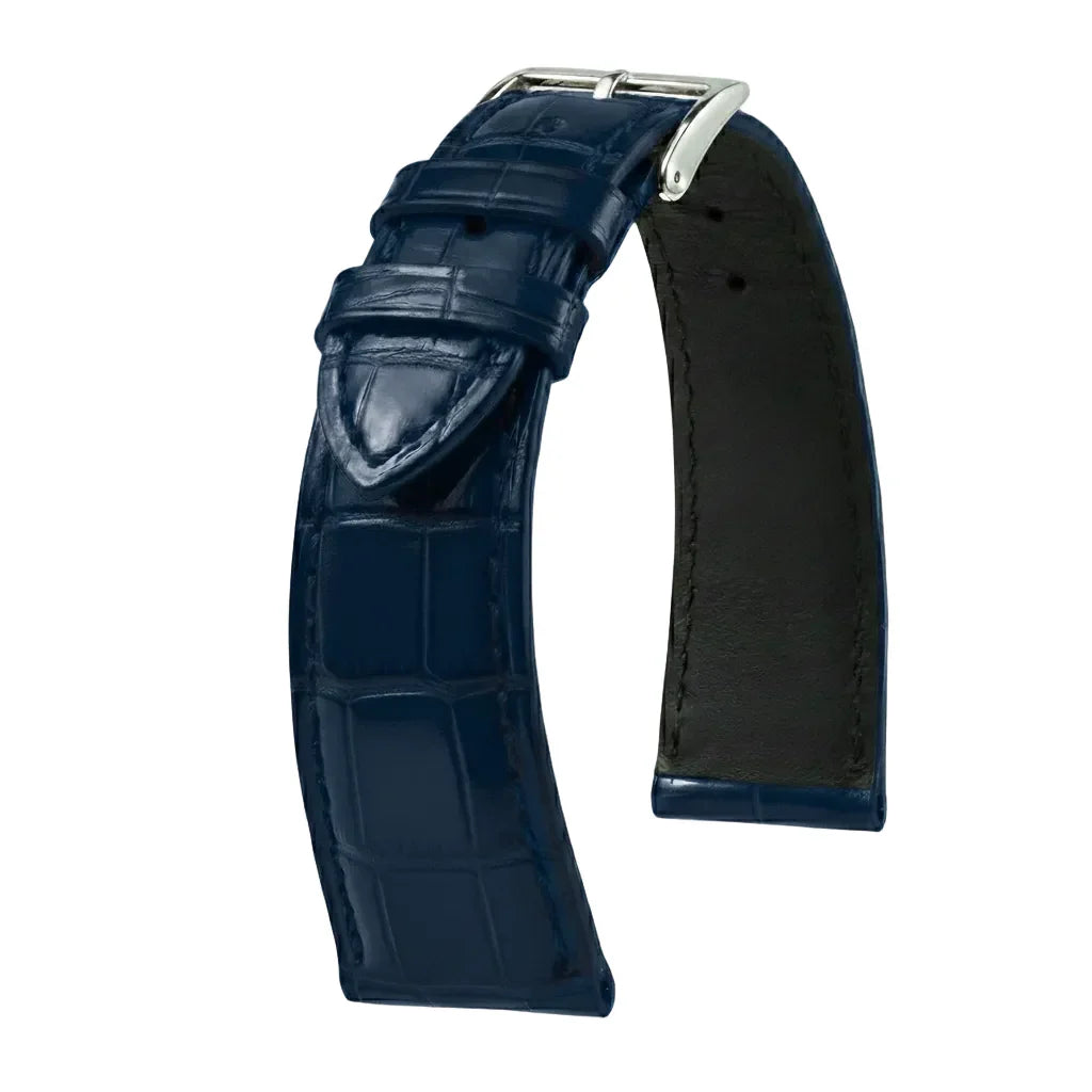 Bracelet Alligator Felix Mat bleu cyan - KronoKeeper - bracelet cuir alligator montre