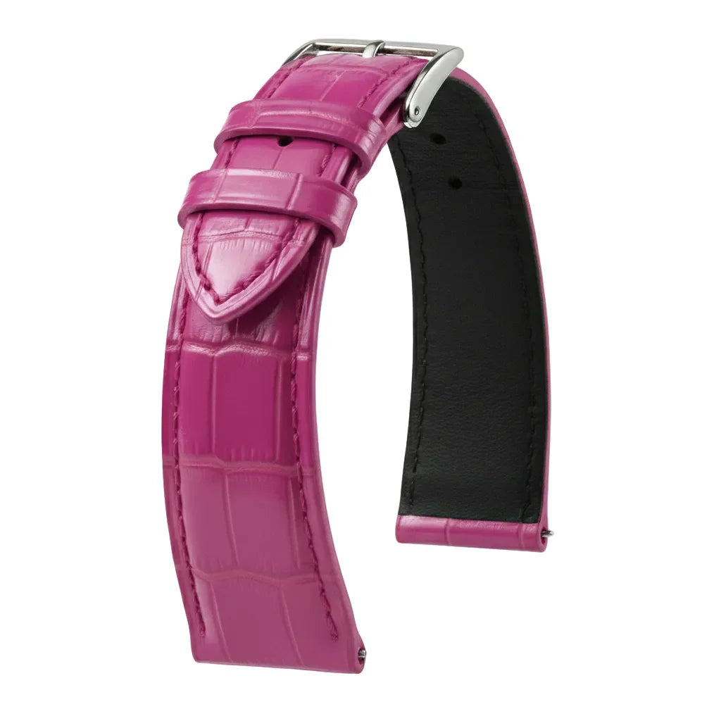 Bracelet Alligator Felix Mat rose - KronoKeeper - bracelet cuir alligator montre