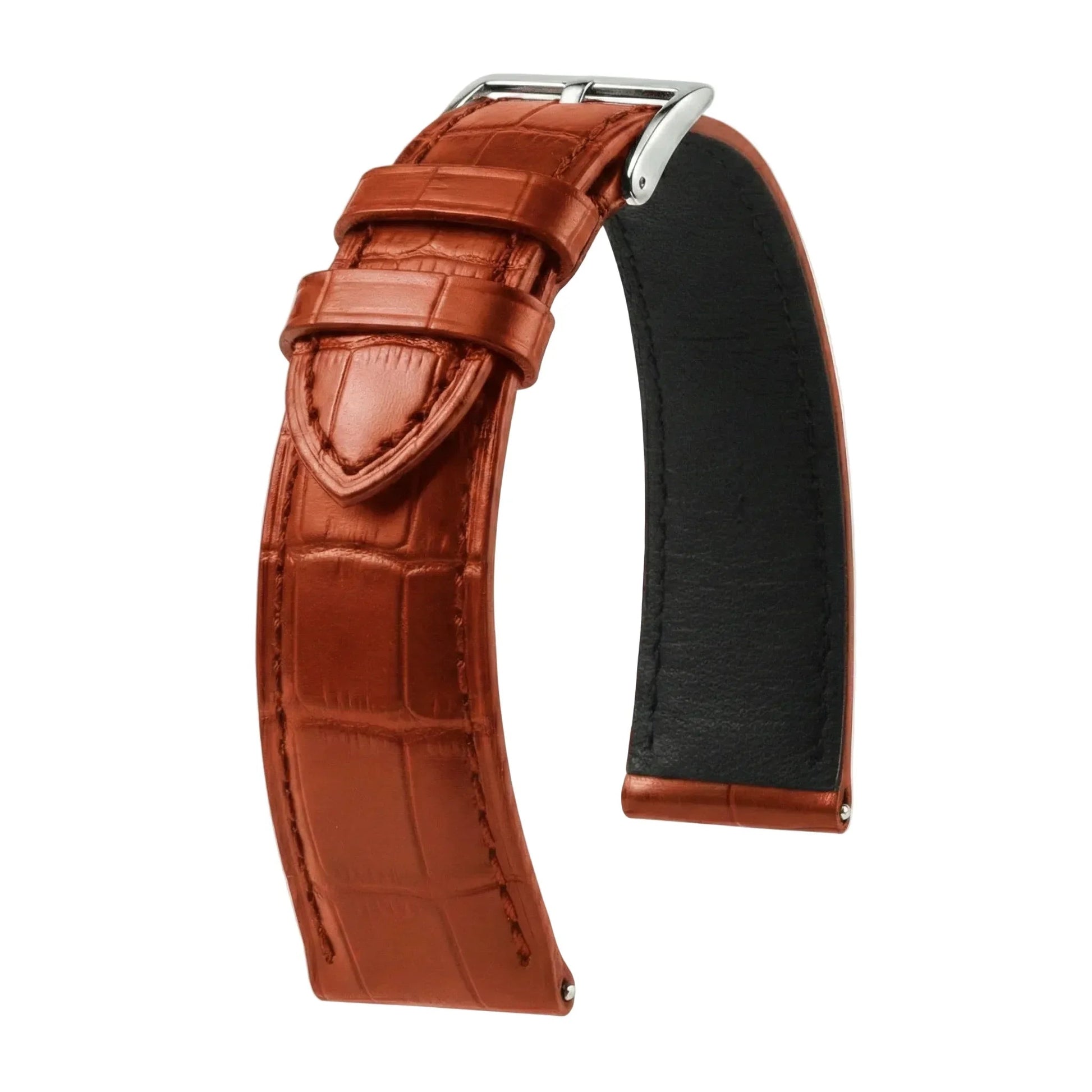Bracelet Alligator Felix Mat rouge orangé - KronoKeeper - bracelet cuir alligator montre