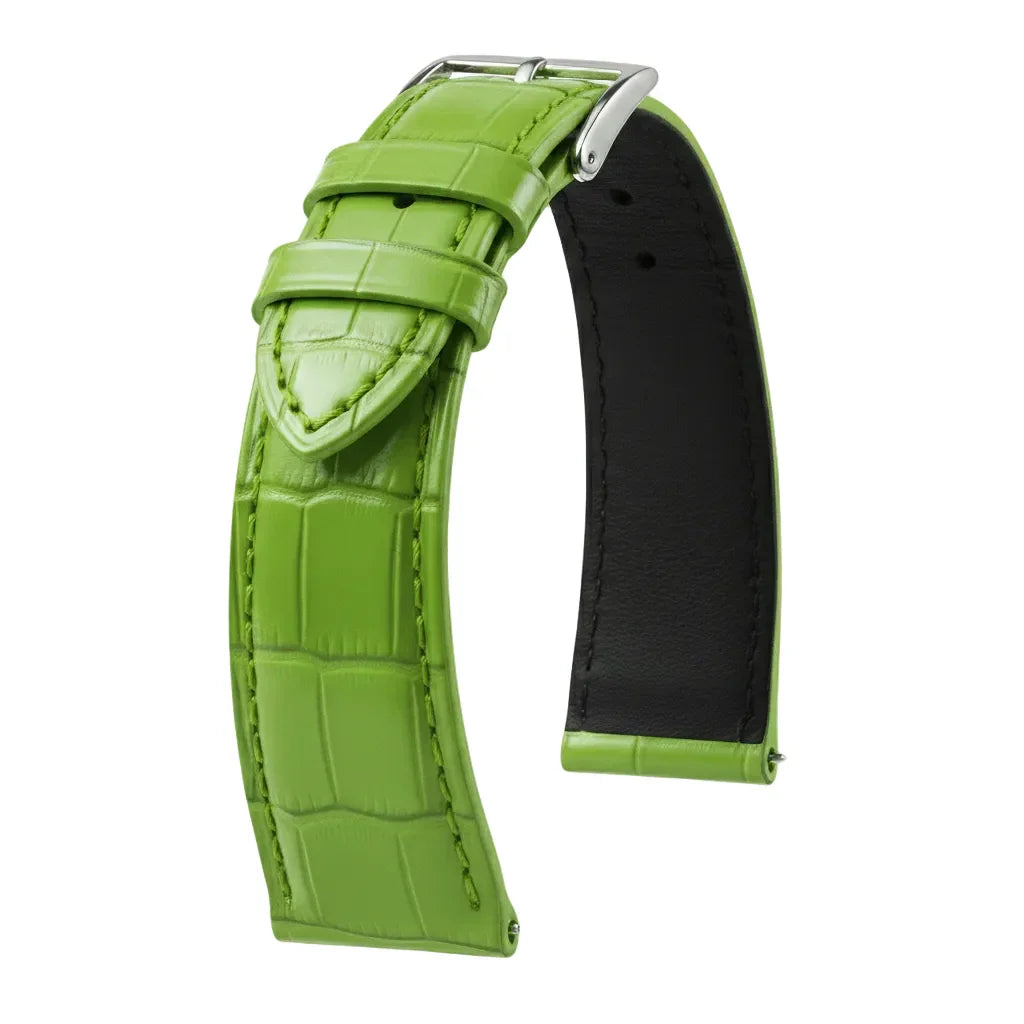 Bracelet Alligator Felix Mat citron vert - KronoKeeper - bracelet cuir alligator montre
