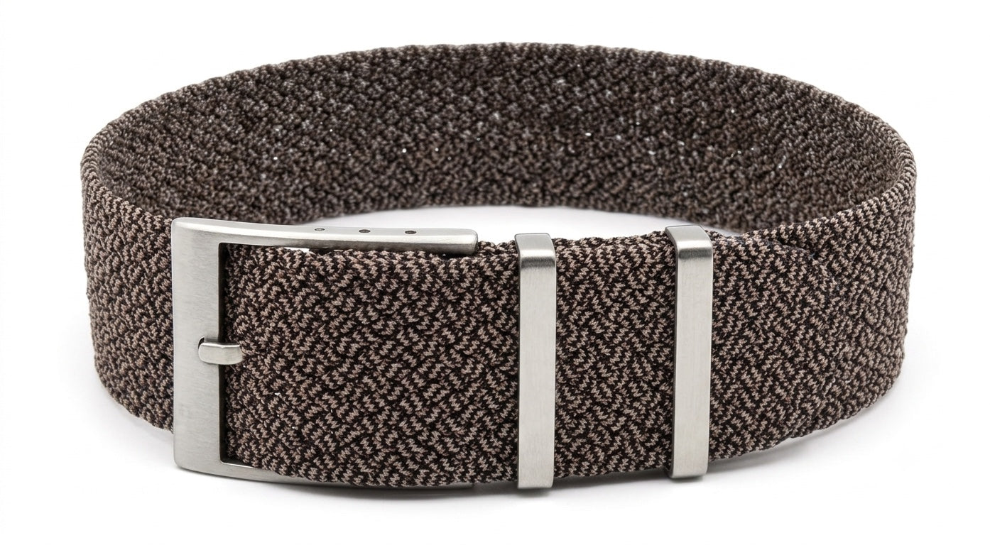 Bracelet Perlon en nylon – KronoKeeper – Marron/Noir - bracelet NATO nylon montre