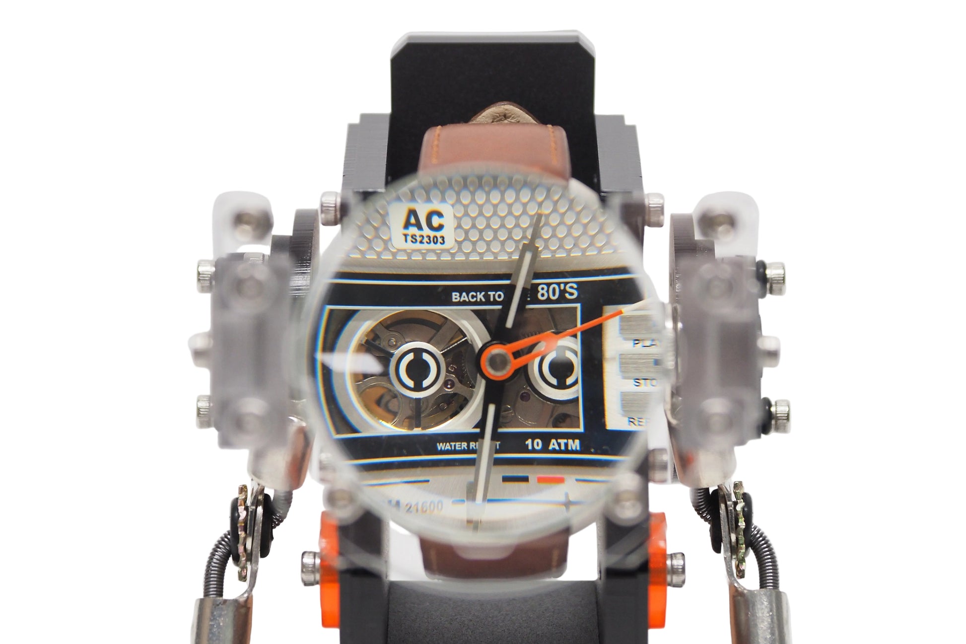 Support de montre Robotank 2 Robotoys, vue de dos